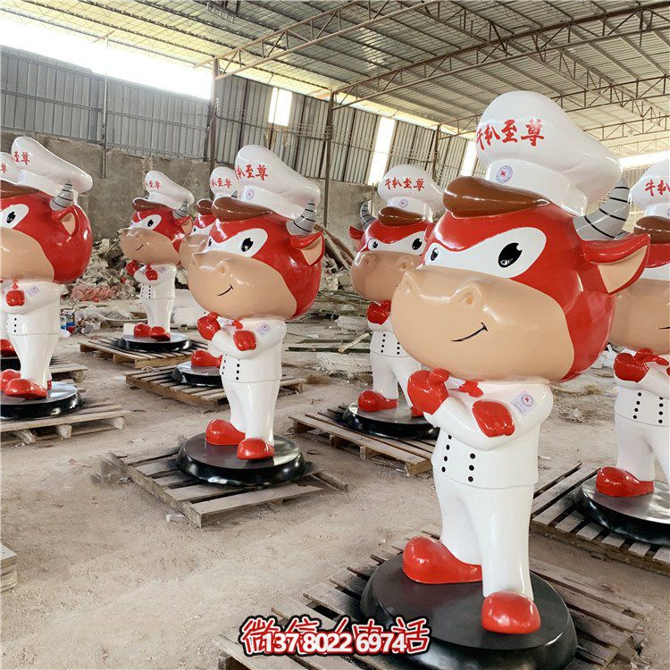 玻璃鋼制卡通公仔門口擺件，吸引人流招攬商場店鋪