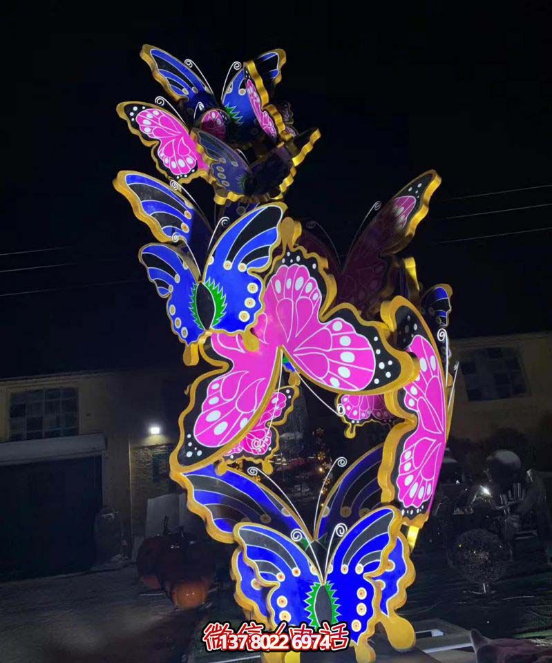 玻璃鋼蝴蝶雕塑，彩繪操場裝飾