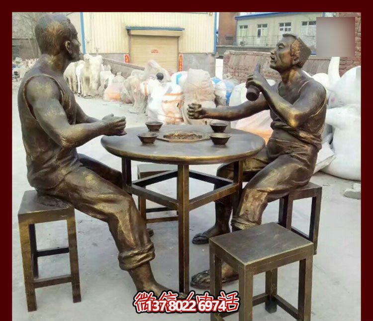 傳承文化，融入雕塑，銅雕人物給你一個古典的庭院別墅