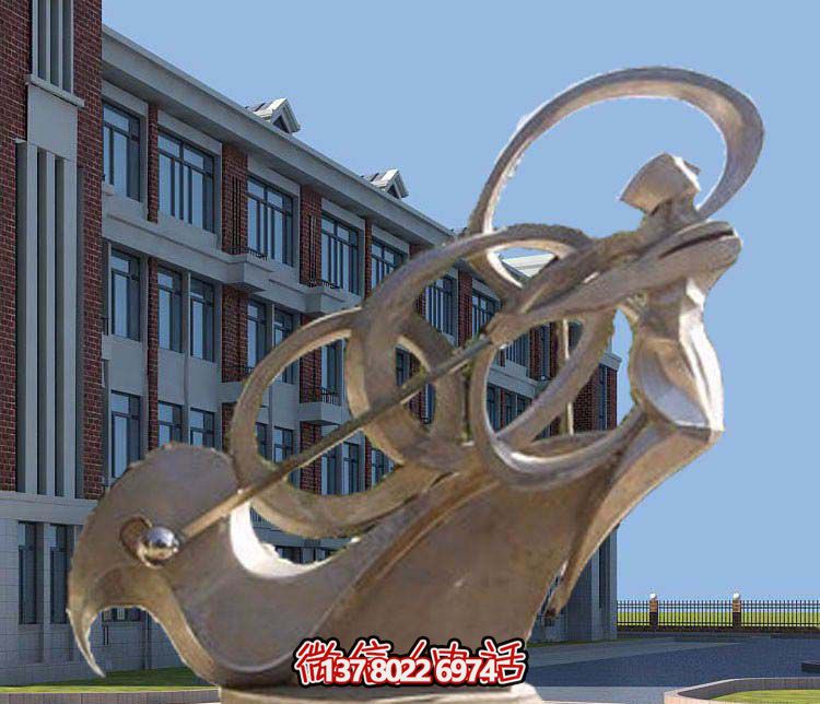 不銹鋼抽象高爾夫球雕塑，點綴景區園林