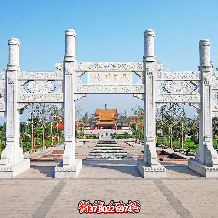 精美大理石石雕多門牌坊雕塑，讓你領略大理景區的精彩