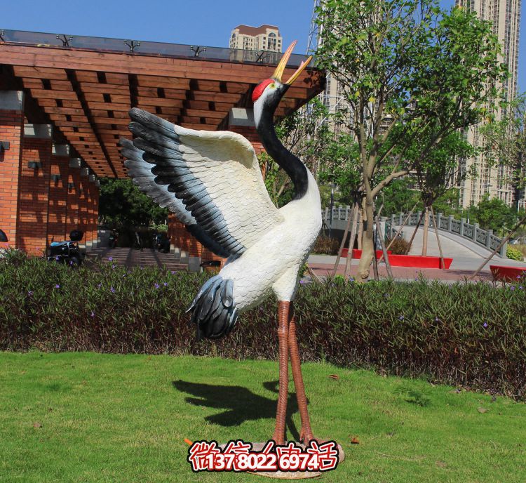 玻璃鋼丹頂鶴雕塑景區(qū)公園彩繪創(chuàng)意裝飾