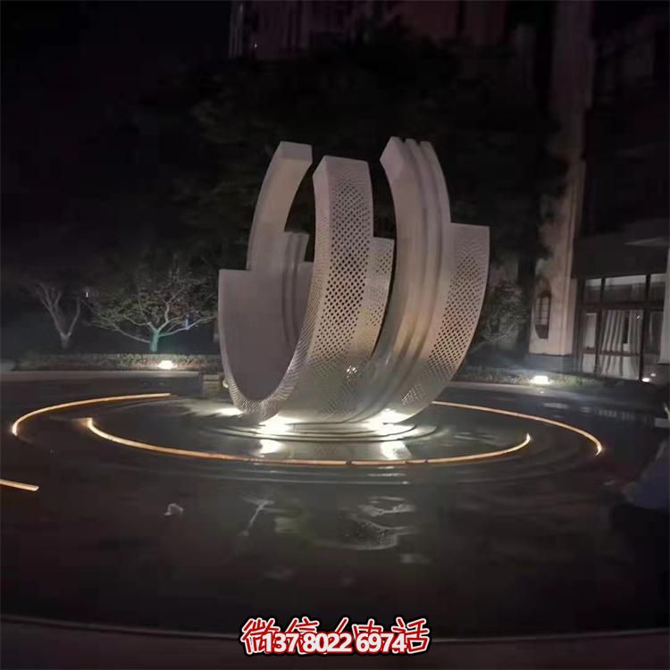 不銹鋼噴泉雕塑裝飾擺件，點綴售樓小區的美麗