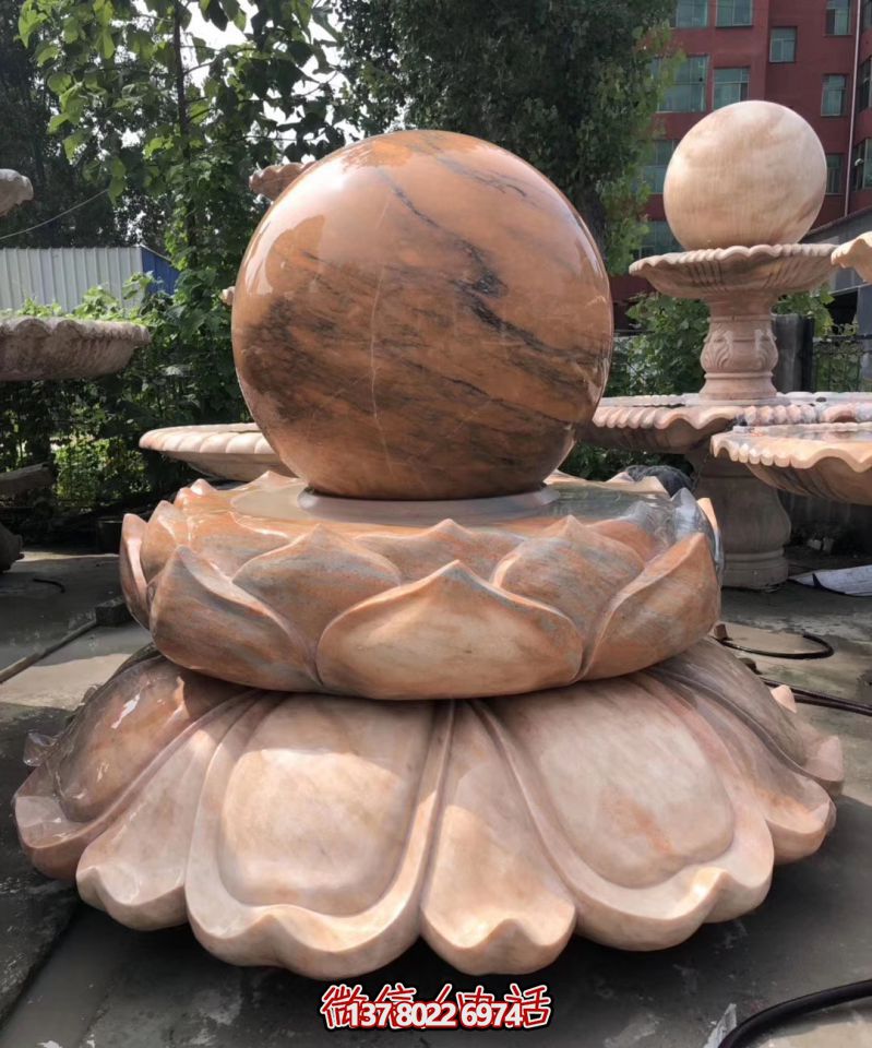 萬象景觀石雕——融合晚霞紅、蓮花風水球、雕塑別墅，讓您的景觀更加美麗