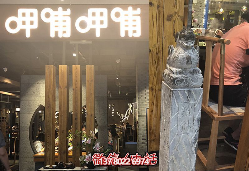 馬柱雕塑，為飯店室內(nèi)裝飾添彩