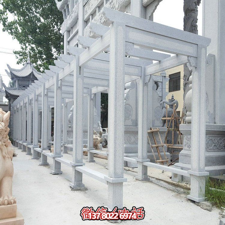 精美大理石石雕裝飾長廊，美化小區(qū)戶外環(huán)境