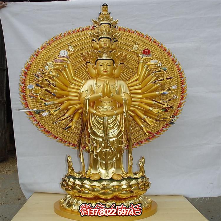 純金打造千手觀音雕塑，傳承宗教文化