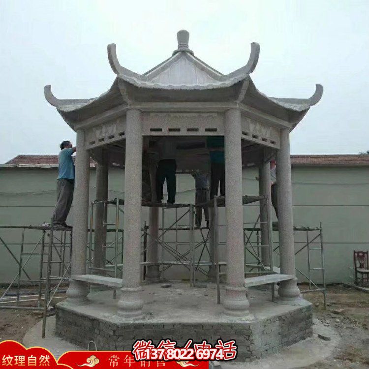 創意涼亭大理石雕塑，為戶外公園帶來獨特魅力