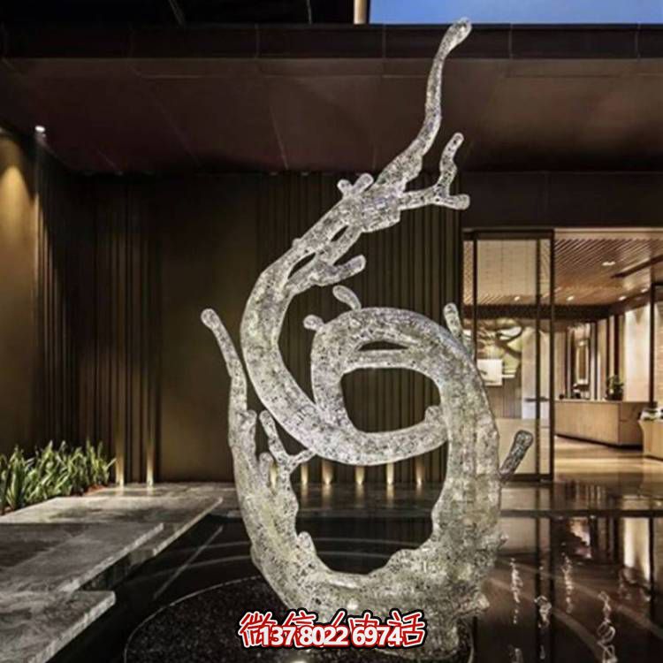 不銹鋼浪花雕塑，創意廣場裝飾