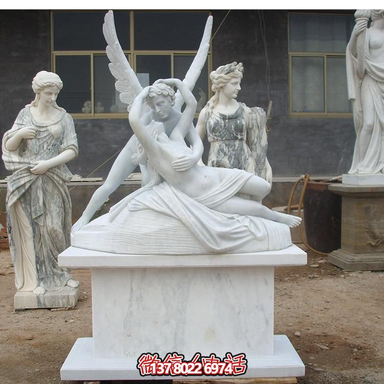 西方天使漢白玉雕塑，美化景區廣場