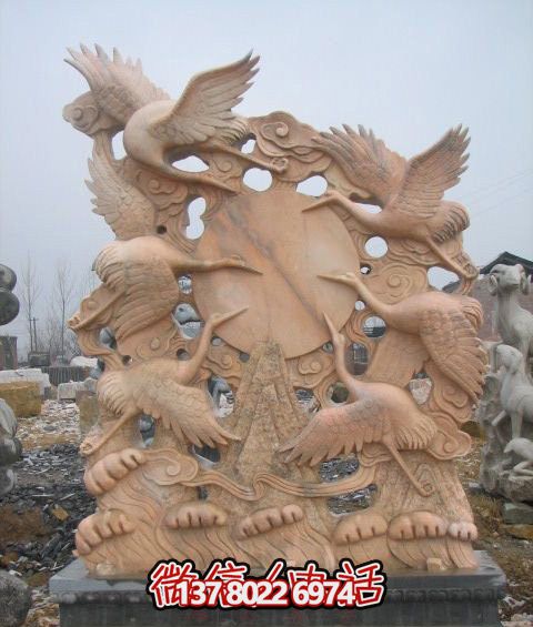 大型景觀仙鶴雕塑，完美演繹晚霞紅