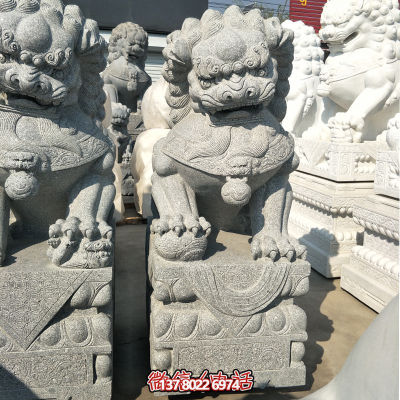 精美大理石獅子雕塑，裝點你的戶外庭院