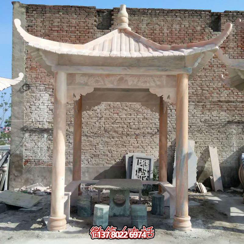 大理石四角簡易涼亭公園廣場(chǎng)擺放雕塑