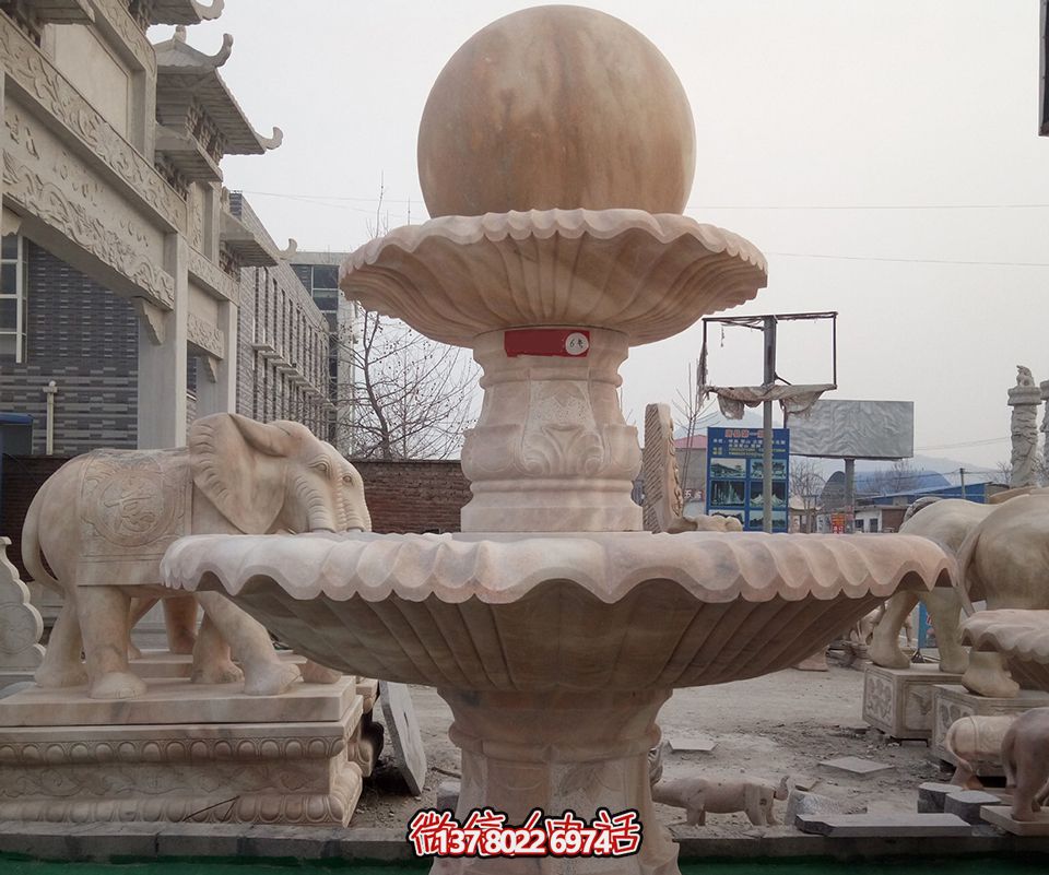 學(xué)校廣場(chǎng)雙層大理石風(fēng)水球噴泉雕塑