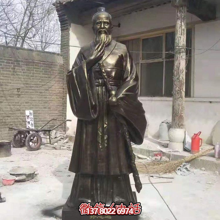 戶外玻璃鋼仿銅古代名醫人物孫思邈雕塑